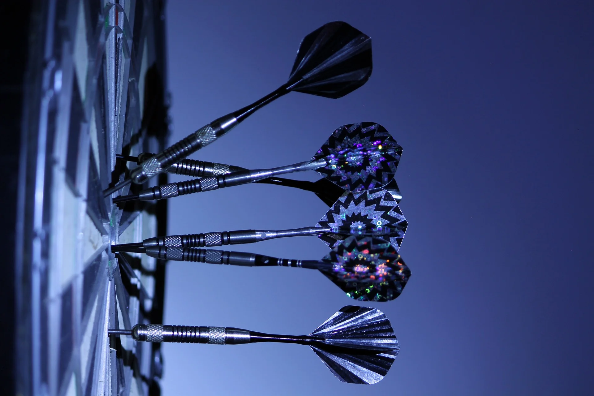 Many darts in a dart board