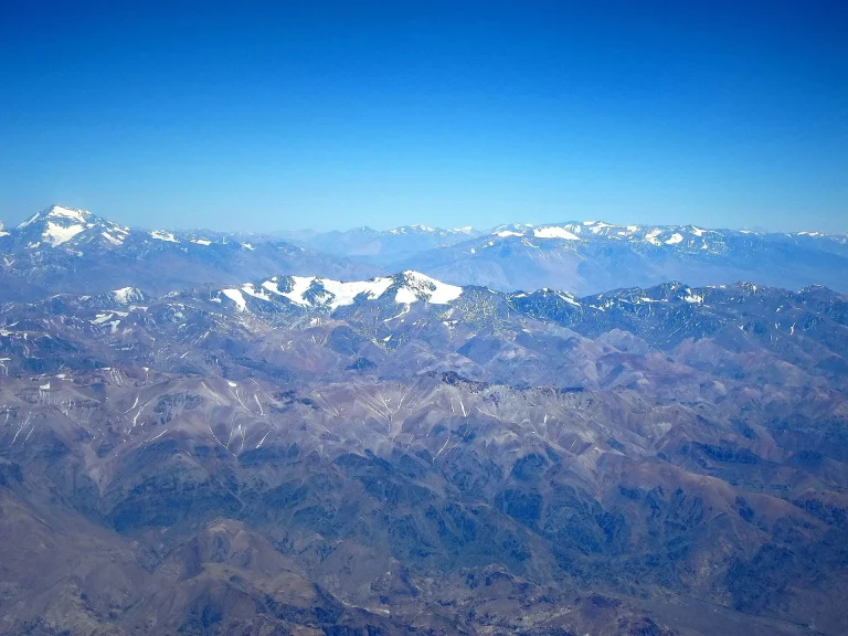 Aconcagua arial image with snow cap