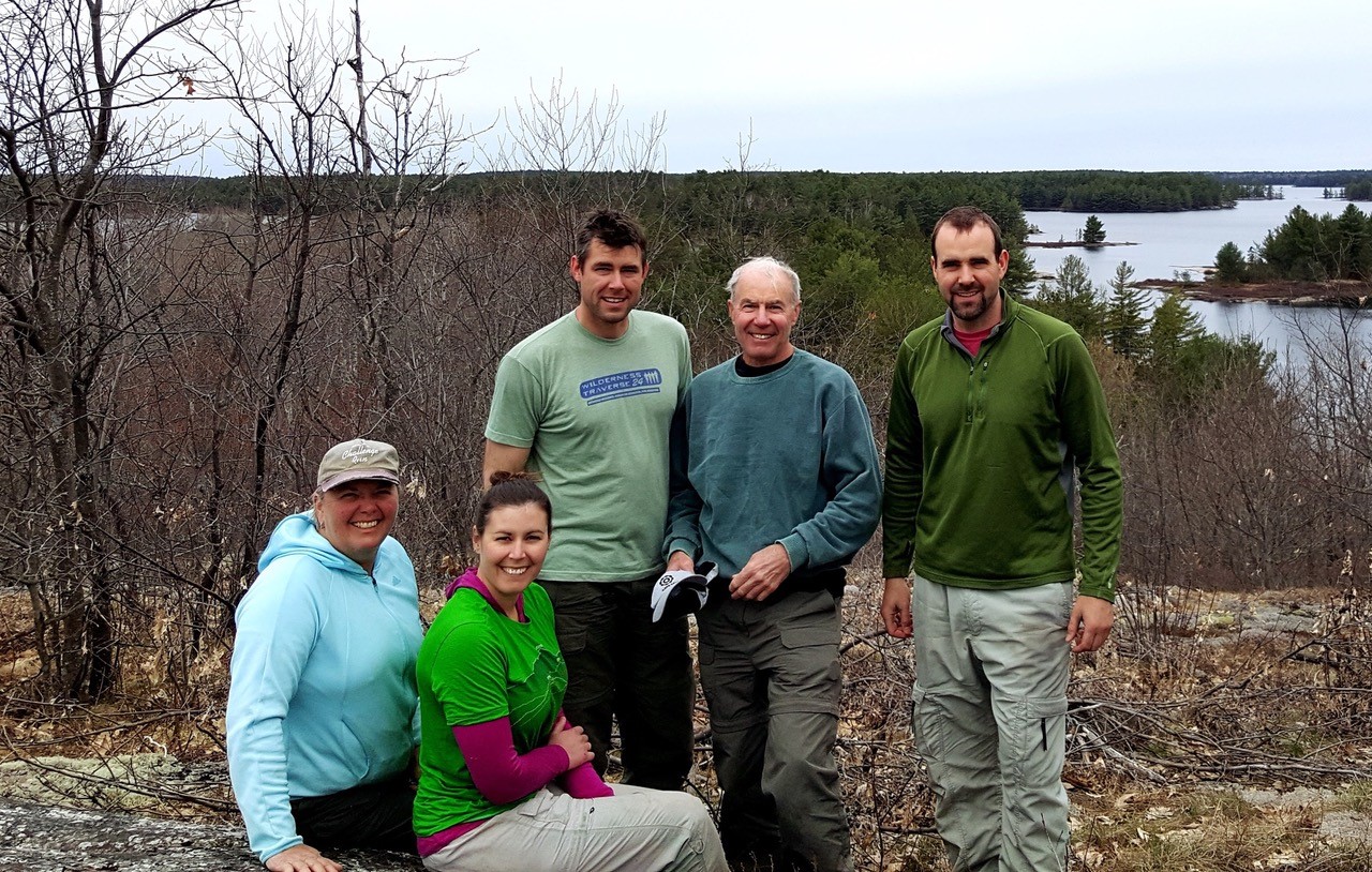 Alan Mallory hiking with father, mother, brother and sister