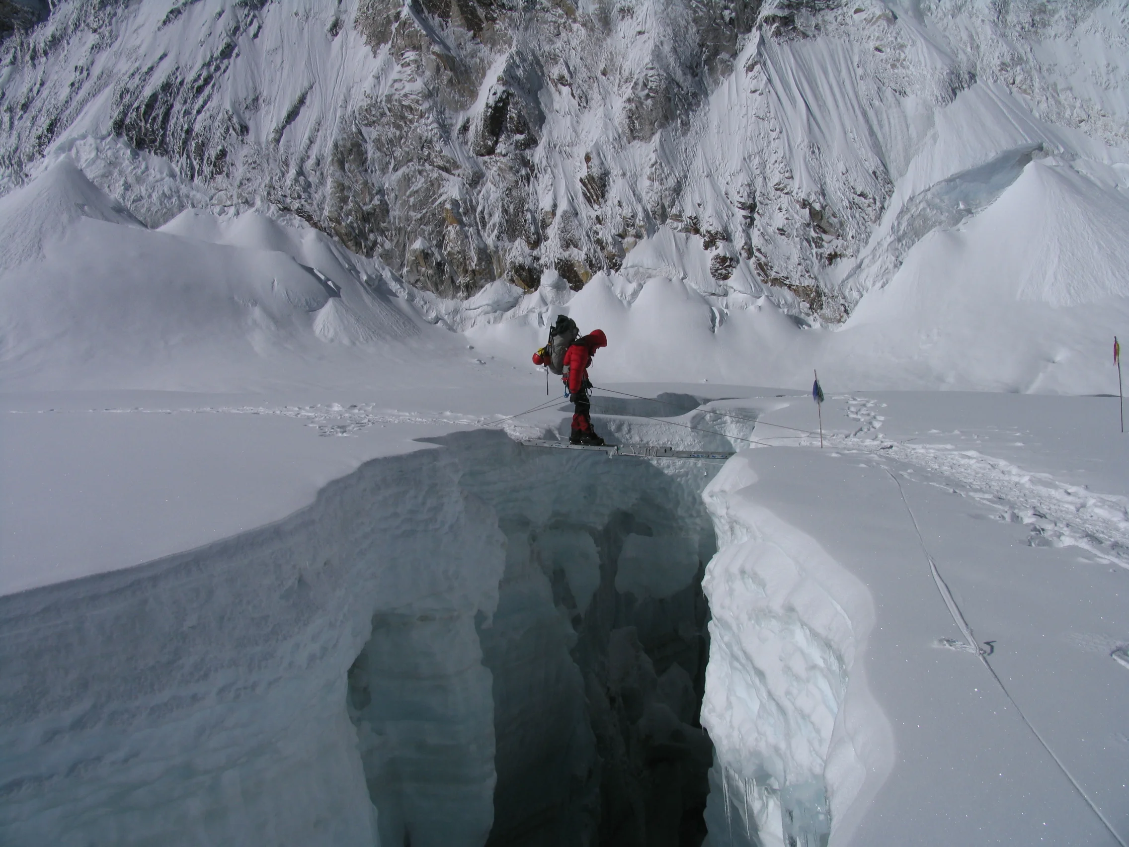 Alan Crossing Crevasse