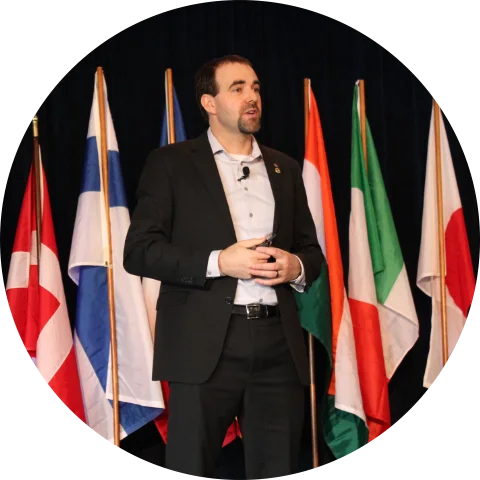 Alan climbing ice wall