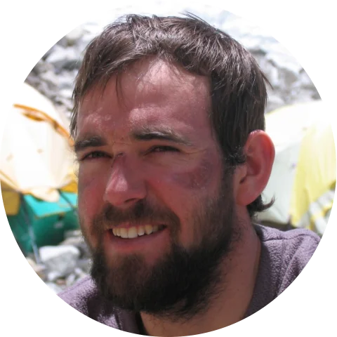 Alan climbing ice wall